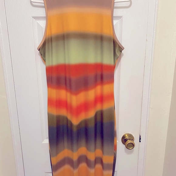 Gold and Orange Sleeveless Maxi Dress NWOT Size Large - Picture 6 of 13